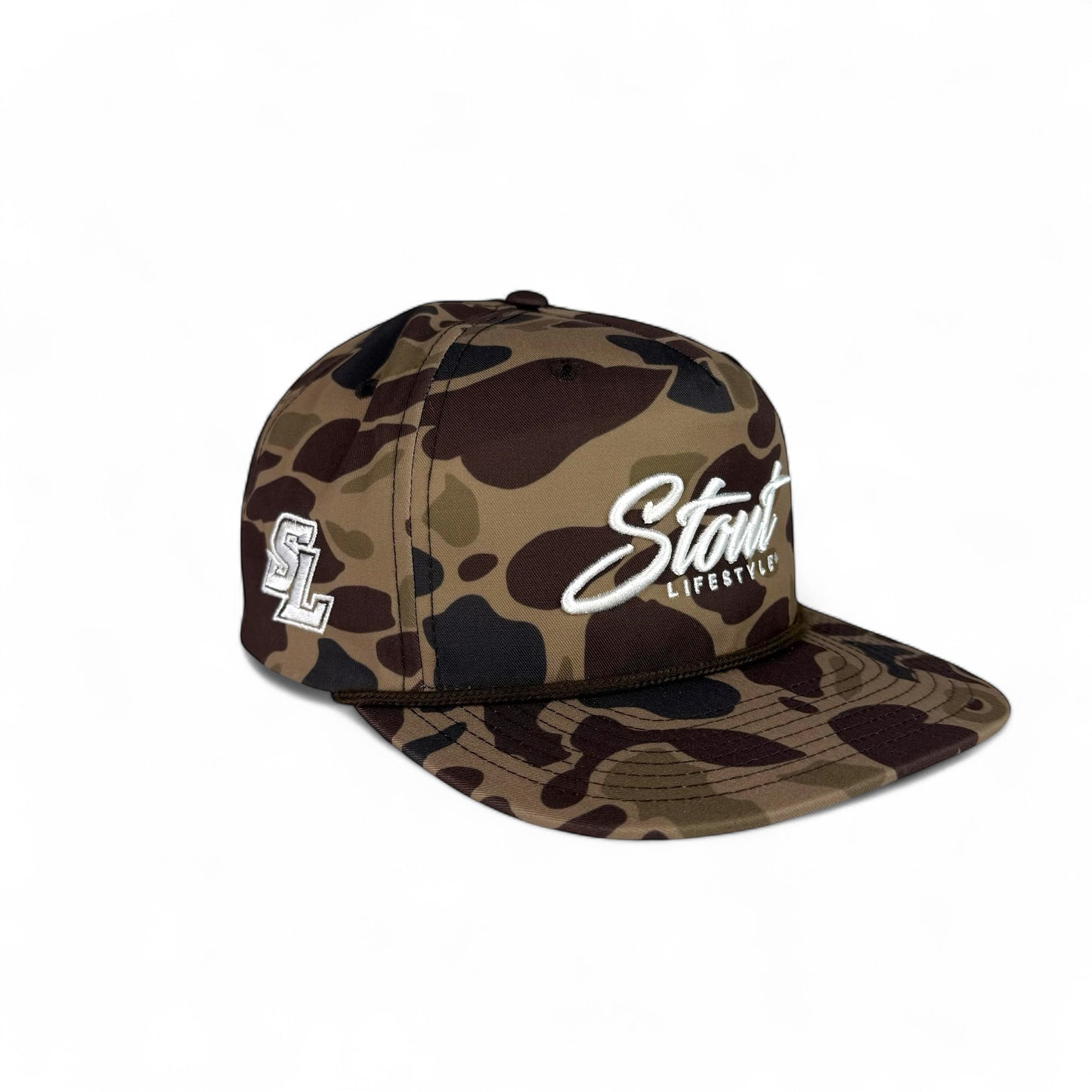 "Logo" Unstructured Hat (Camo/White)