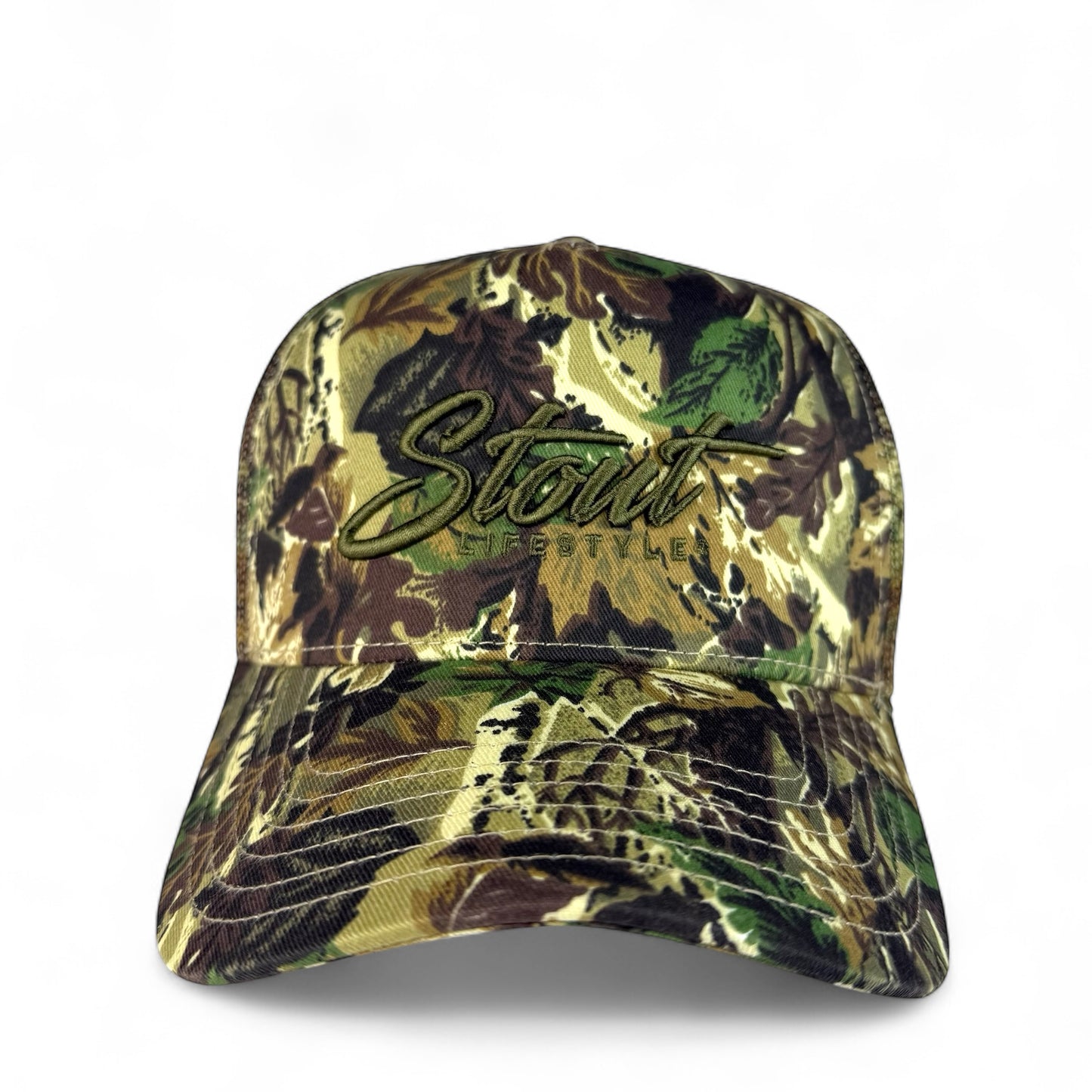"Logo" Structured Mesh Hat (Camo/Green)