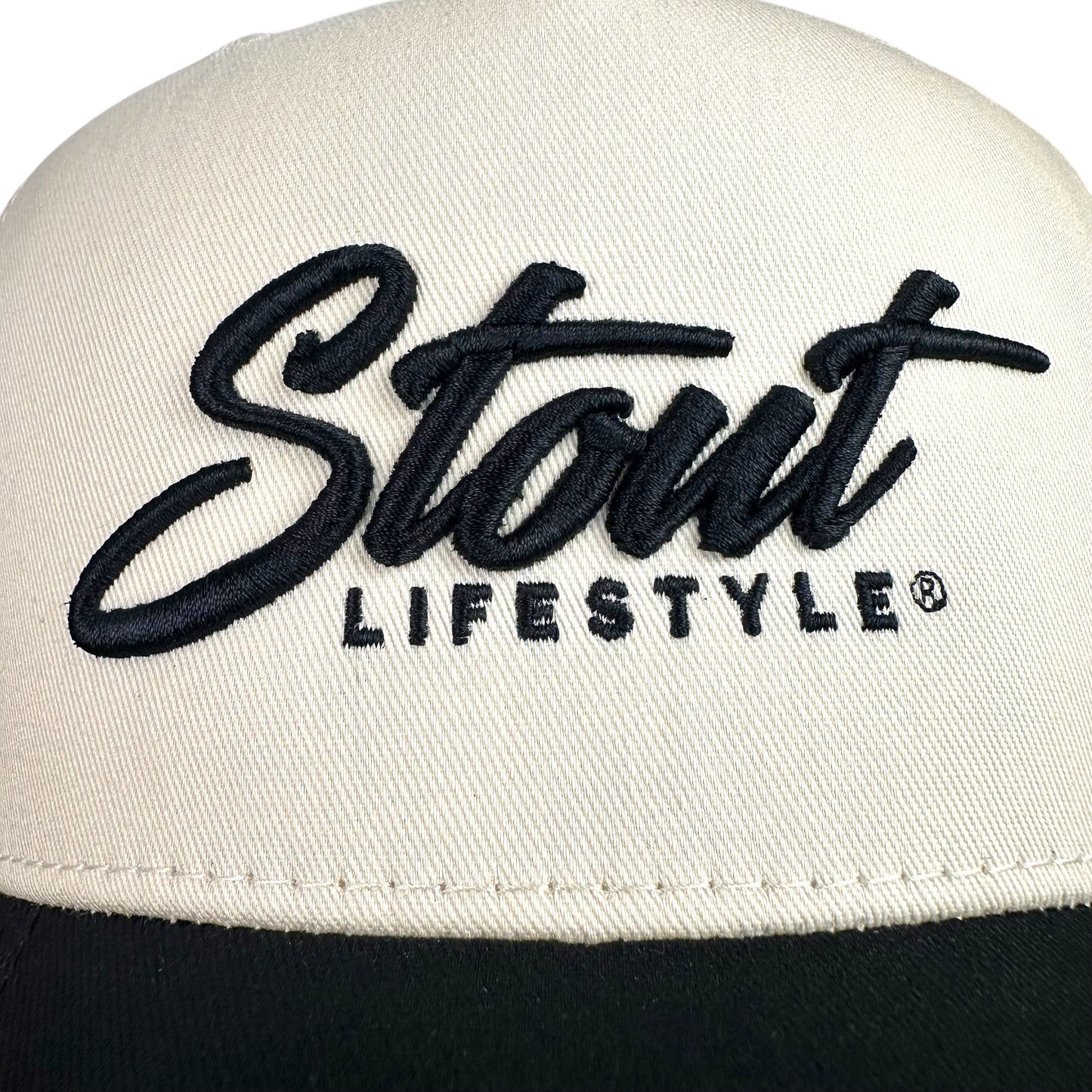 "Logo" Structured Hat (Off-White/Black)