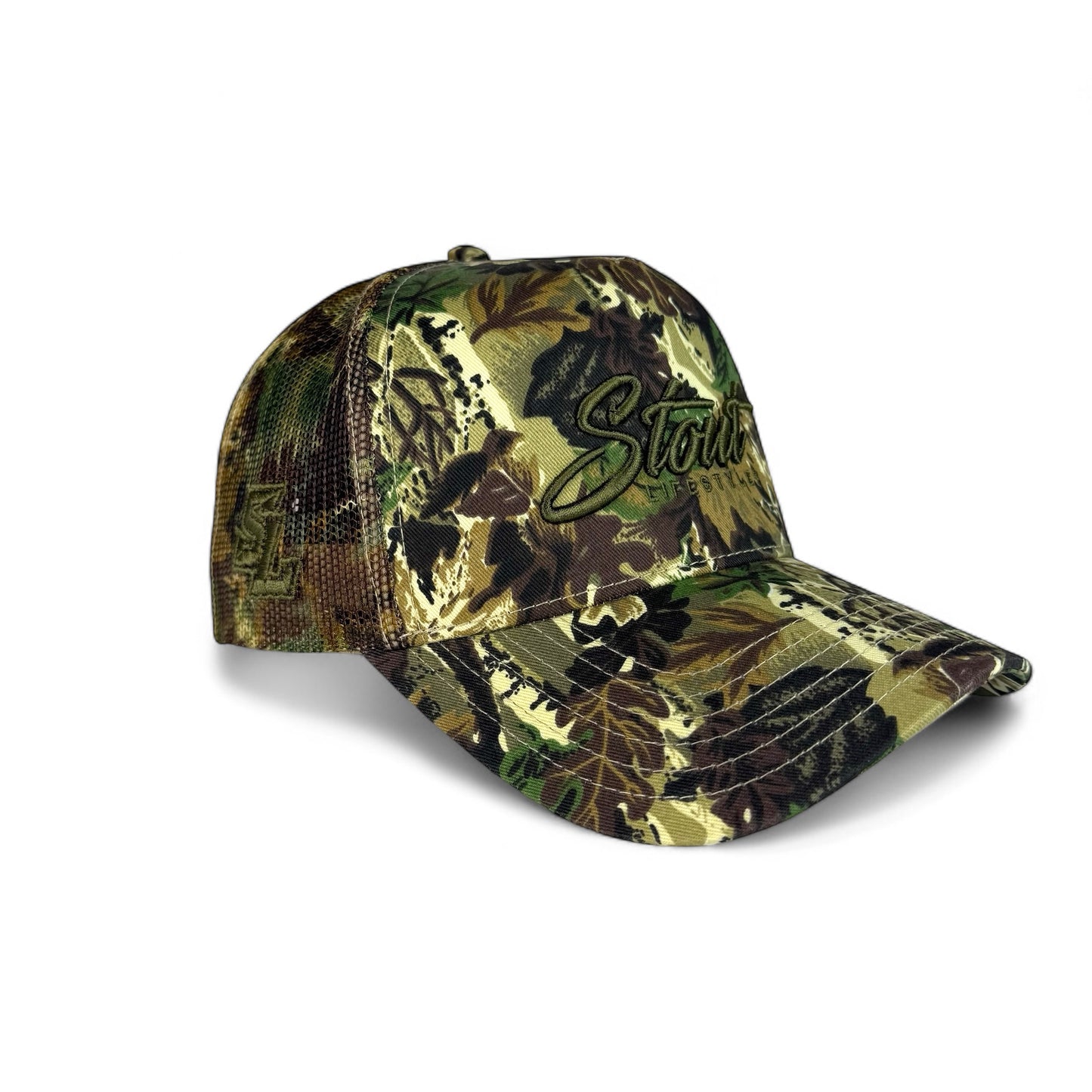 "Logo" Structured Mesh Hat (Camo/Green)