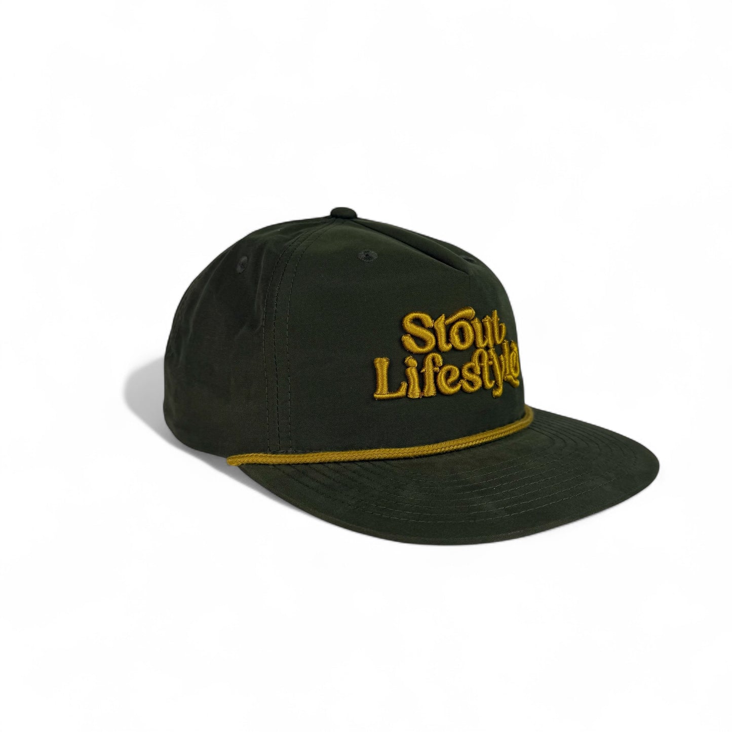 "Groovy" Unstructured Hat (Green/Gold)