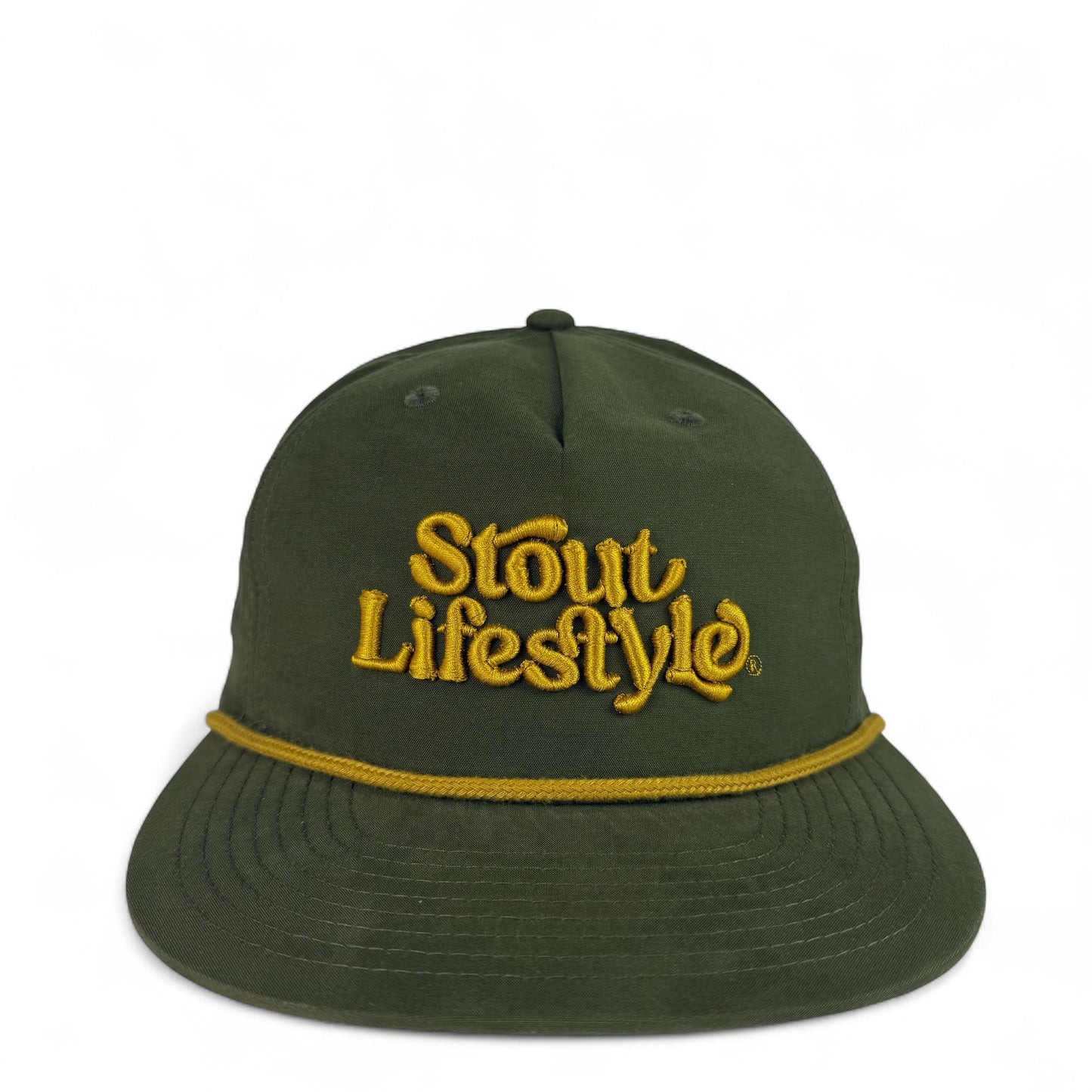 "Groovy" Unstructured Hat (Green/Gold)
