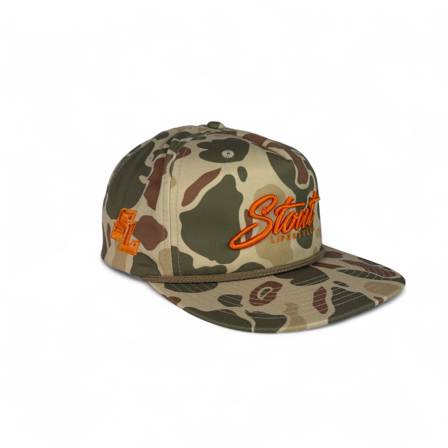 "Logo" Unstructured Hat (Camo/Orange)