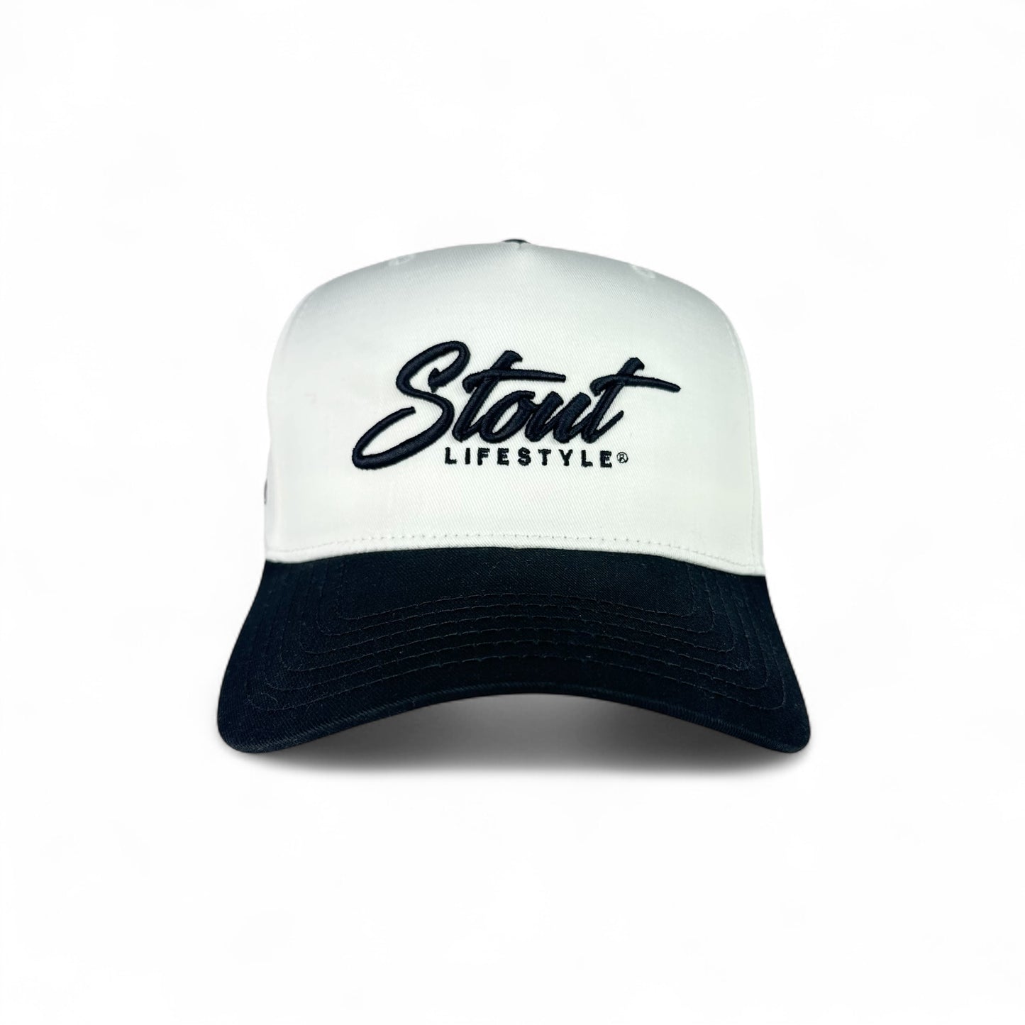 "Logo" Structured Hat (White/Black)