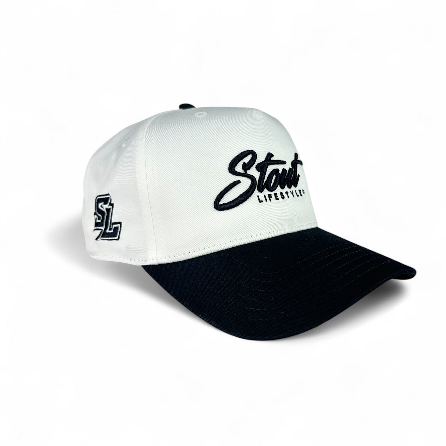 "Logo" Structured Hat (White/Black)