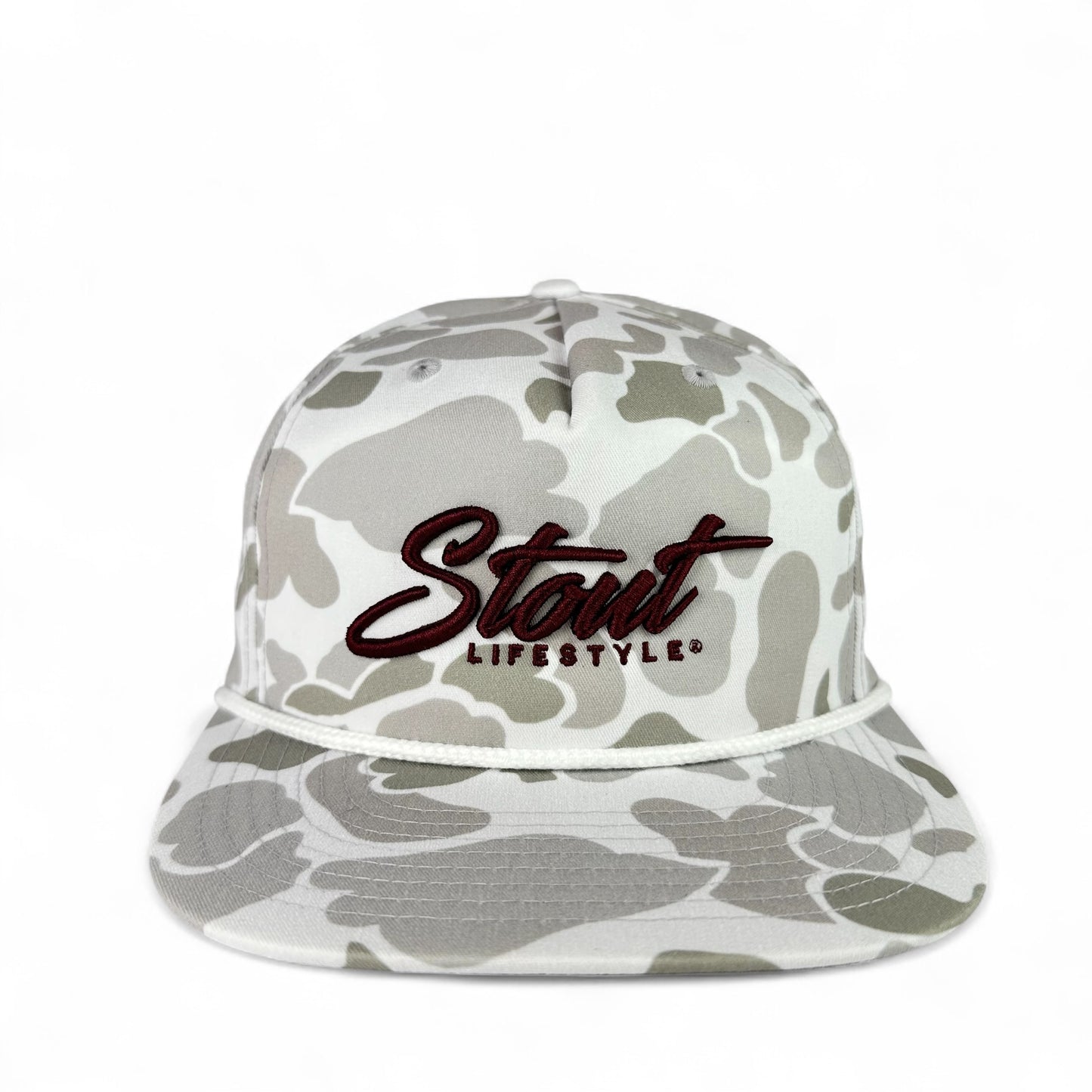 "Logo" Unstructured Hat (Camo/Maroon)