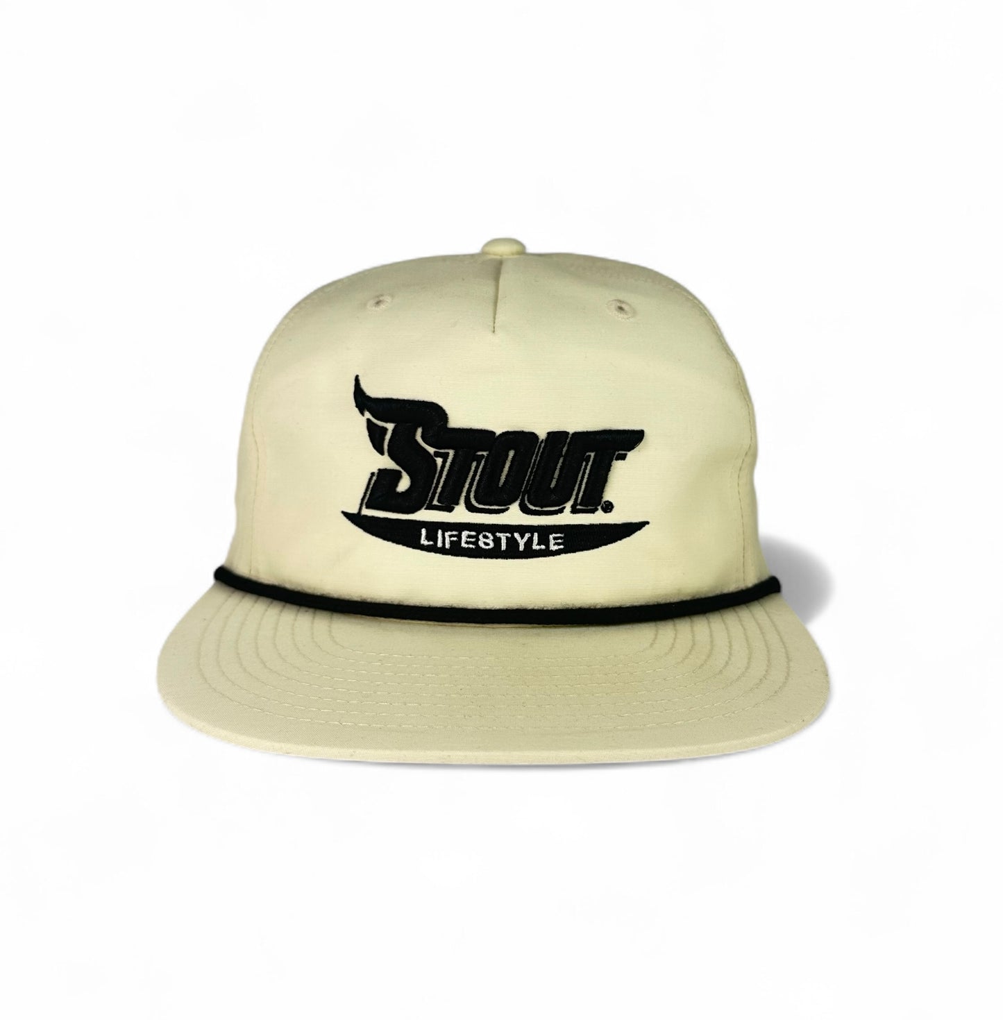 "Bold" Unstructured Hat (Off-White/Black)