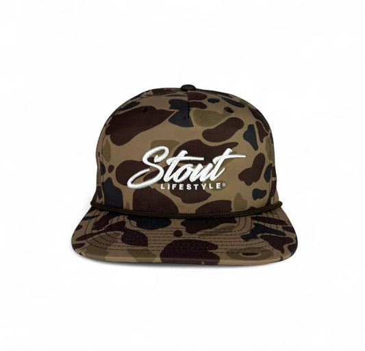 "Logo" Unstructured Hat (Camo/White)