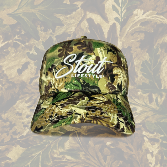 "Logo" Structured Mesh Hat (Camo/White)