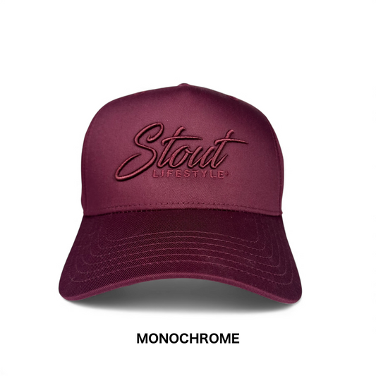 "Monochrome Logo" Structured Hat (Maroon)