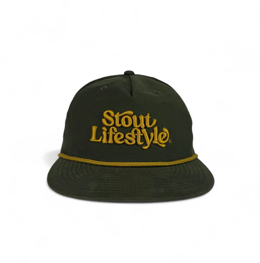"Groovy" Unstructured Hat (Green/Gold)