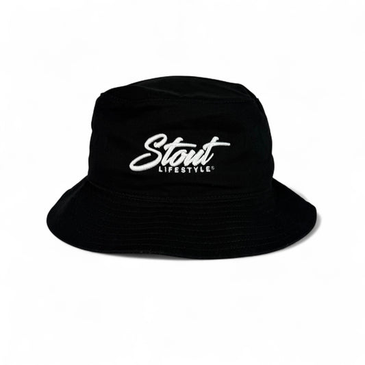 "Logo" Bucket Hat (Black/White)