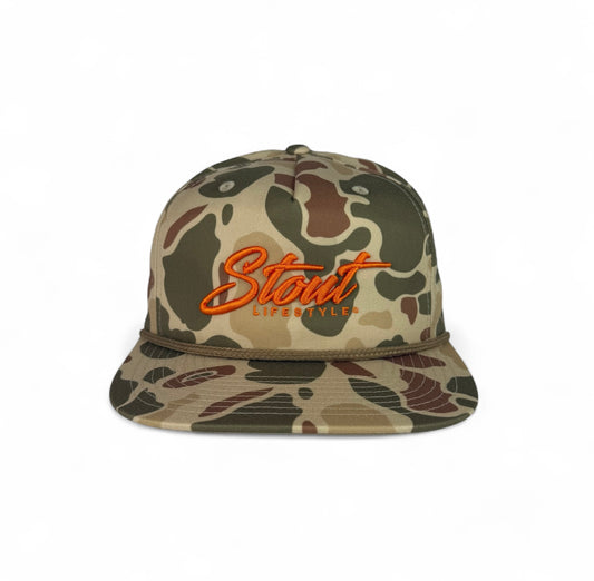 "Logo" Unstructured Hat (Camo/Orange)