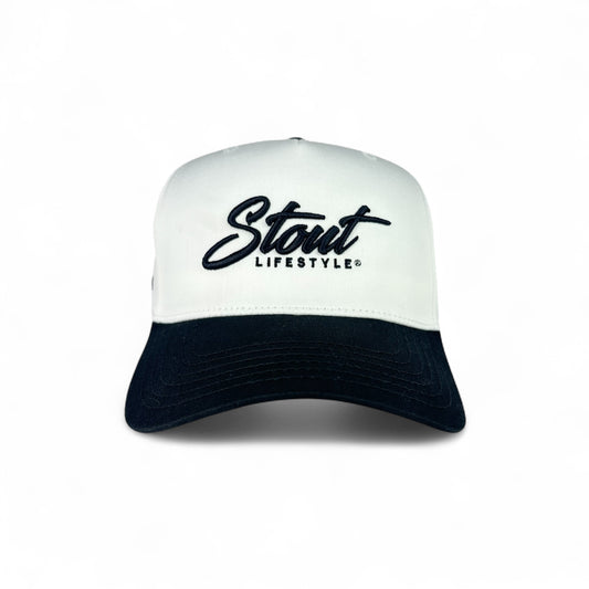 "Logo" Structured Hat (White/Black)