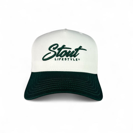 "Logo" Structured Hat (White/Green)