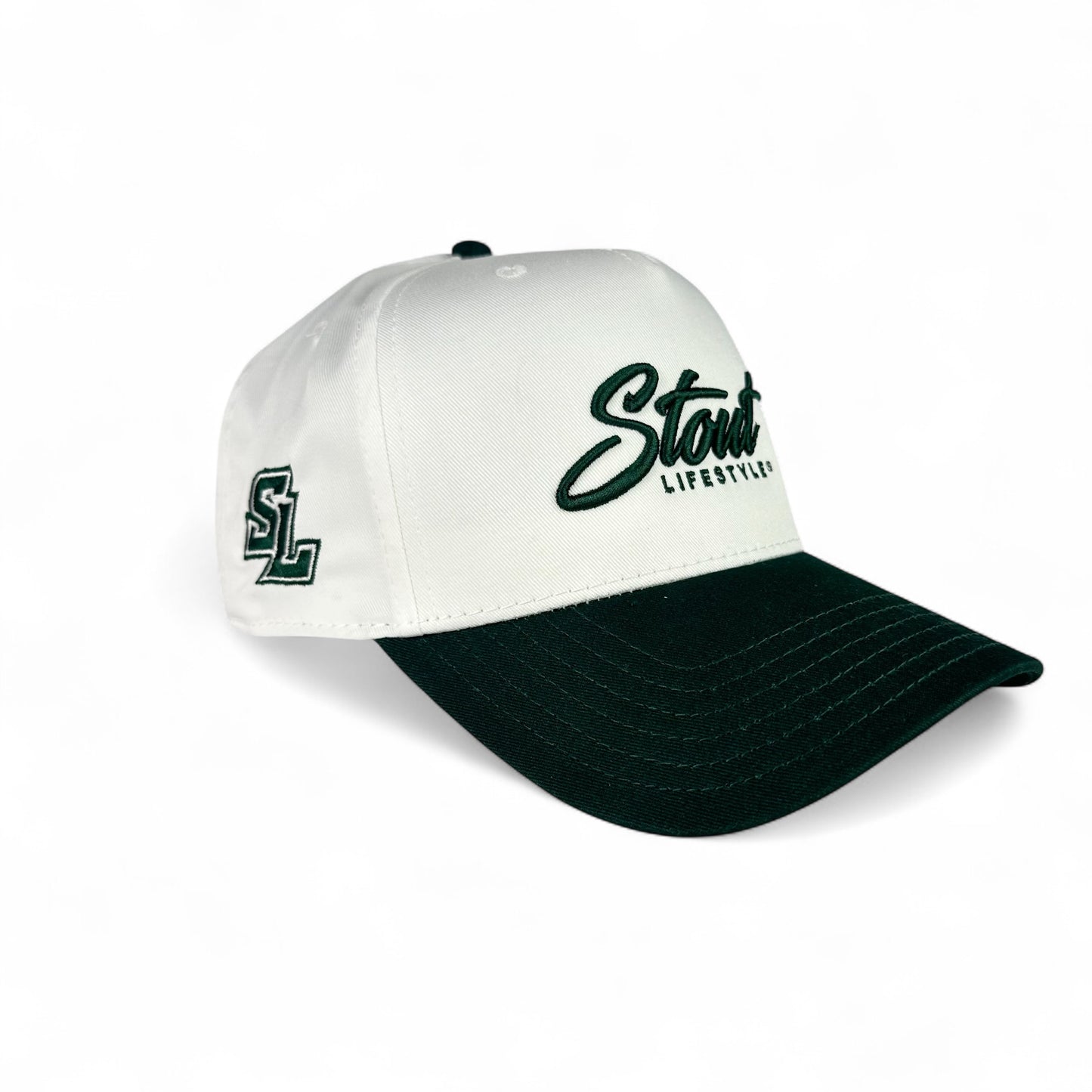 "Logo" Structured Hat (White/Green)