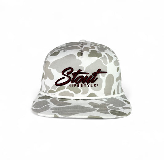 "Logo" Unstructured Hat (Camo/Maroon)