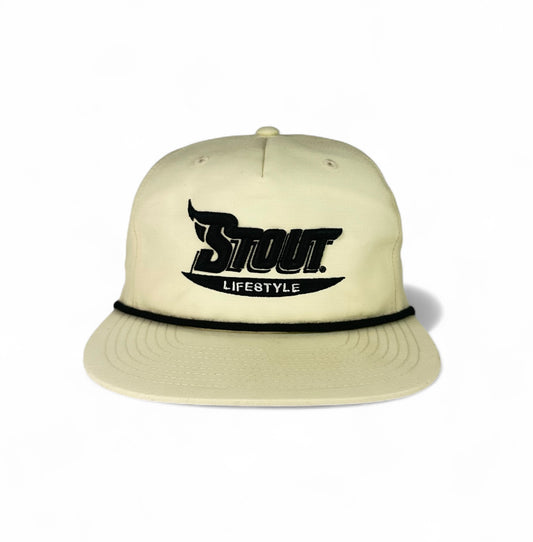 "Bold" Unstructured Hat (Off-White/Black)