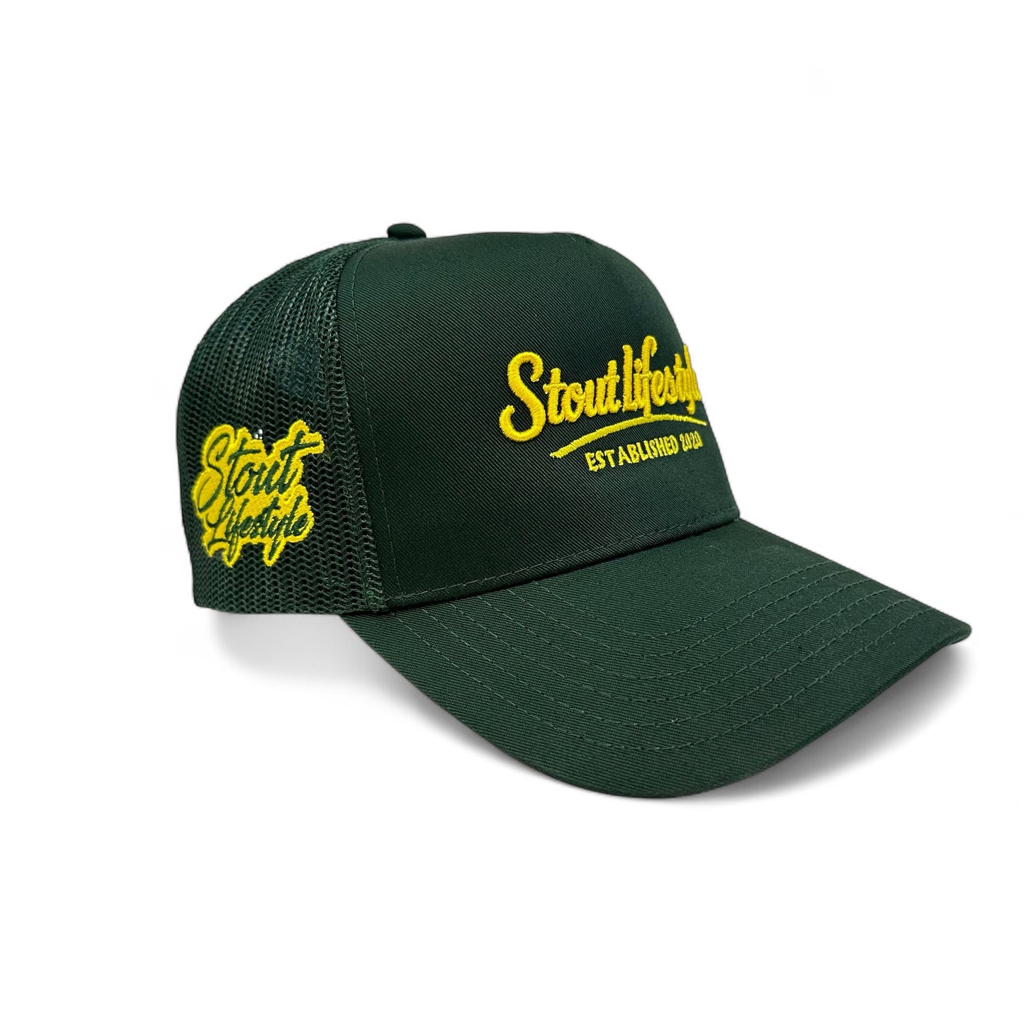 "Script" Structured Mesh Hat (Green)