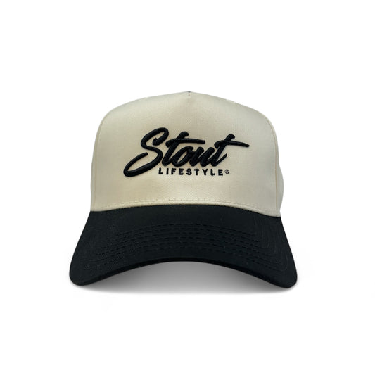 "Logo" Structured Hat (Off-White/Black)