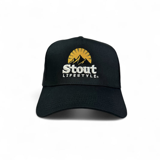 "Sun" Structured Mesh Hat (Black)
