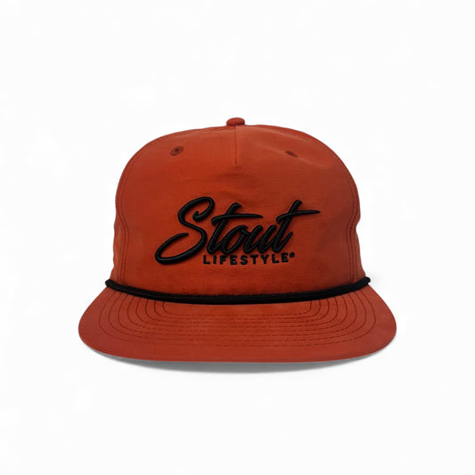 "Logo" Unstructured Rope Hat (Orange/Black)
