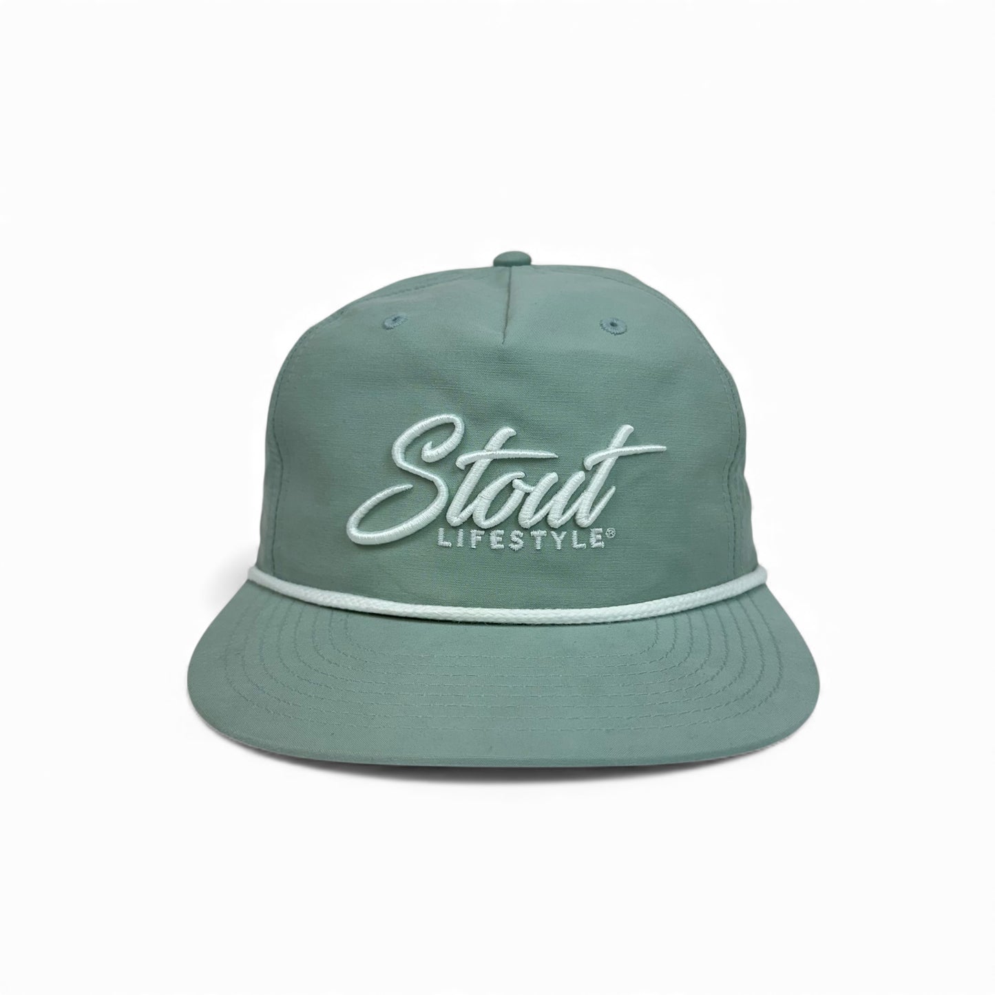 "Logo" Unstructured Rope Hat (Ocean Blue/White)