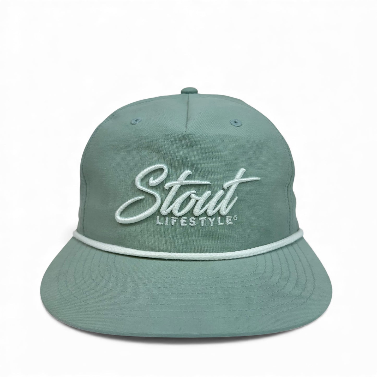 "Logo" Unstructured Rope Hat (Ocean Blue/White)