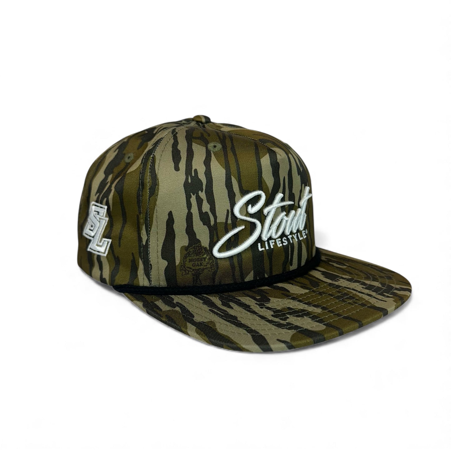 "Logo" Unstructured Rope Hat (Bark Camo/White)