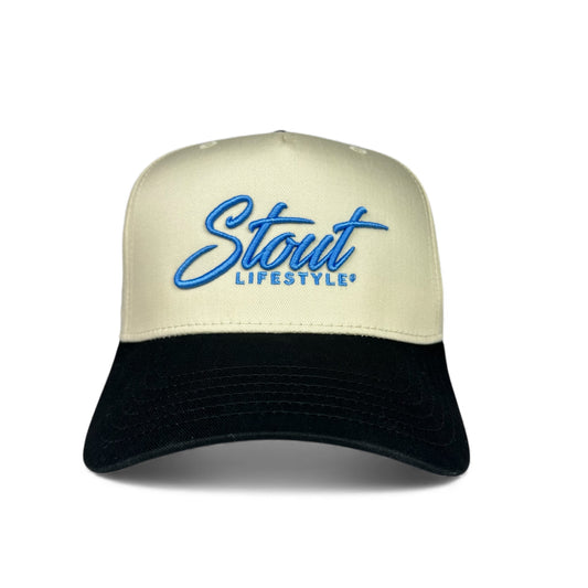 "Logo" Structured Hat (Natural/Sky Blue)