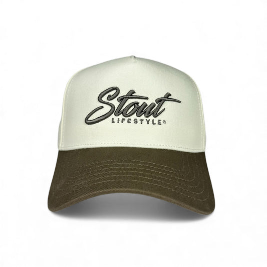 "Logo" Structured Hat (Natural/Walnut)