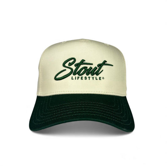 "Logo" Structured Hat (Natural/Green)