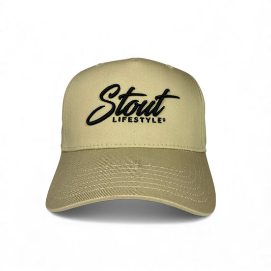 "Logo" Structured Hat (Tan/Black)