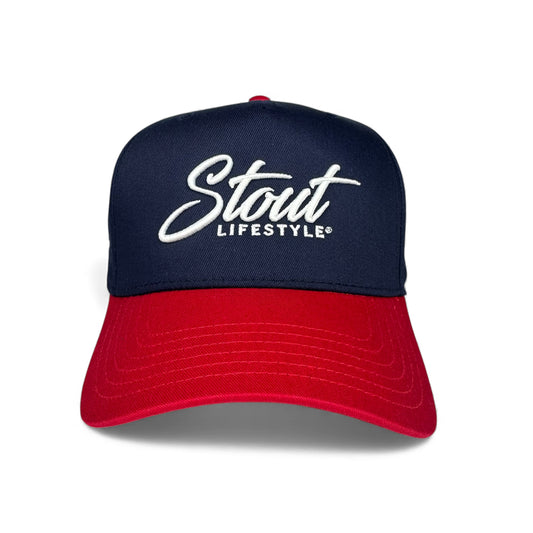 "Logo" Structured Hat (Navy/Red/White)