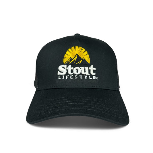 "Sun" Structured Mesh Hat (Black)