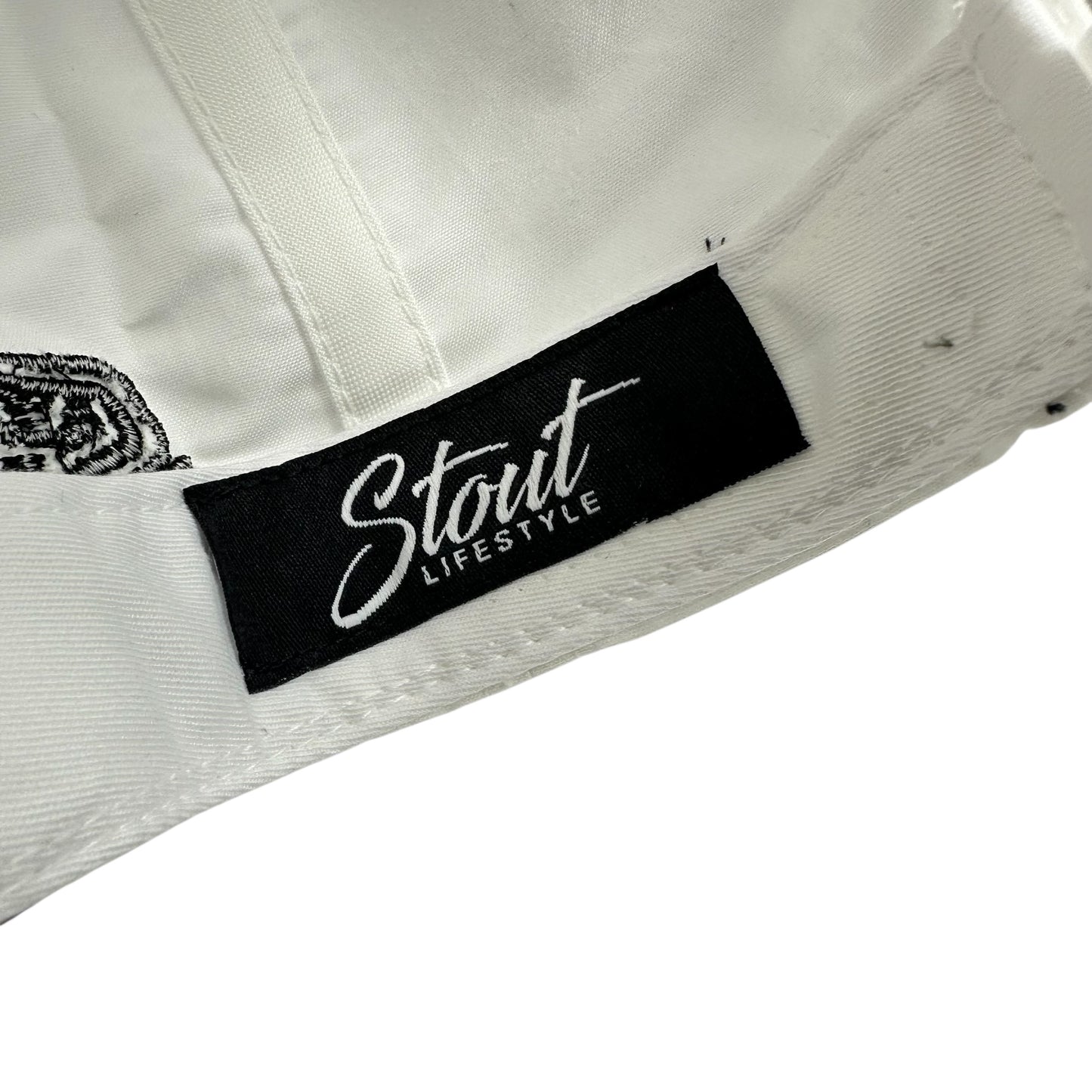 "Logo" Unstructured Rope Hat (White/Black)