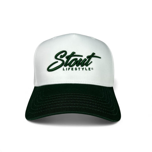 "Logo" Structured Hat (White/Green)