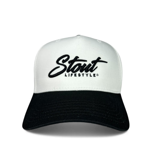 "Logo" Structured Hat (White/Black)