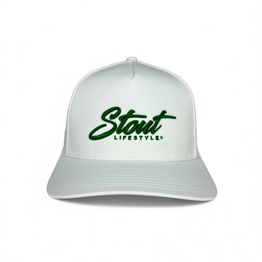 "Logo" Perforated Golf Hat (White/Green)