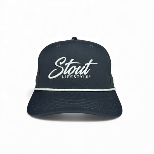 "Logo" Performance Rope Hat (Charcoal/White)