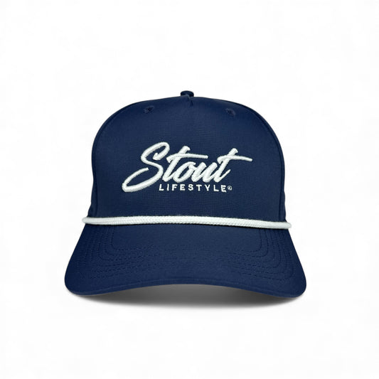 "Logo" Performance Rope Hat (Navy/White)