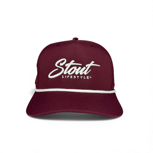 "Logo" Performance Rope Hat (Maroon/White)